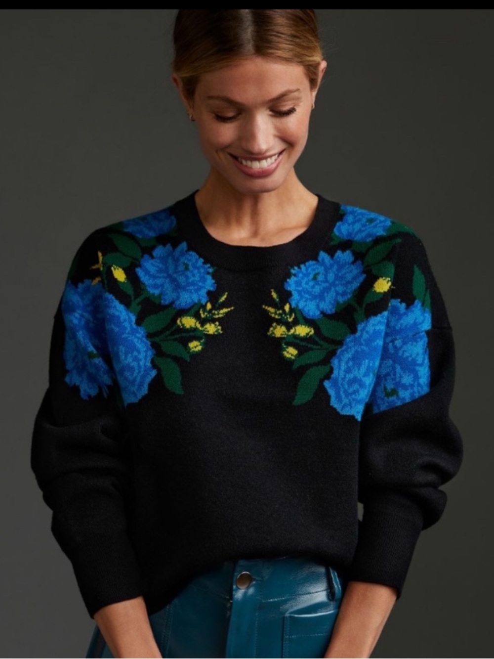 NWT Anthropologie Maeve The Camryn Cropped Crewneck Sweater XXS